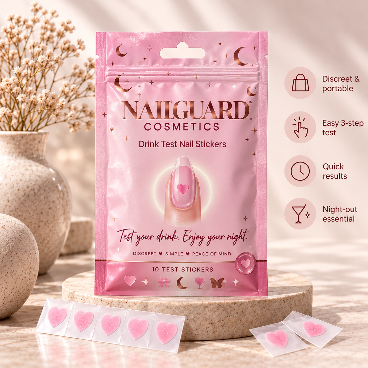Nail Guard Drink Testing Sticker